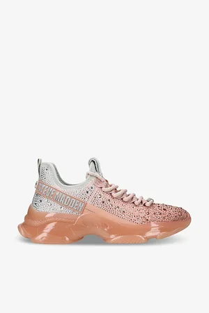 Steve Madden Womens Mistica Rhinestone-Embellished Chunky-Sole Woven Trainers