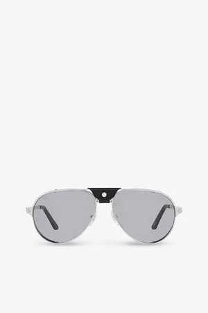 Cartier Womens ct0296S Aviator-Frame Metal Sunglasses