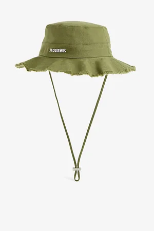 Jacquemus Mens Le Bob Artichaut Logo-Plaque Cotton Bucket Hat