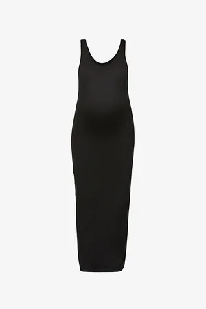 Bumpsuit Womens Maternity The Dress Stretch-Woven Maxi Dress