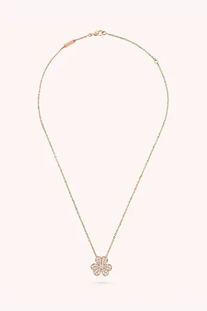 Van cleef Frivole 18ct Rose-Gold and 0.82ct Diamond Pendant Necklace