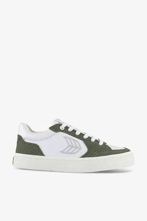 CARIUMA Womens Valley Branded Leather and Suede Low-Top Trainers