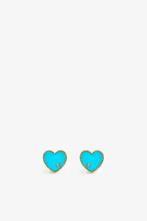 YVONNE LÉON Paire De Puces 9ct Yellow-Gold and Diamond Earrings