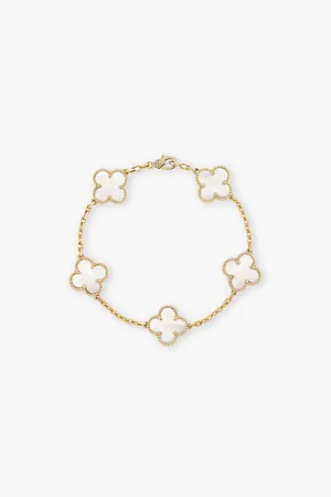 Van cleef Womens Vintage Alhambra Gold and Mother-Of-Pearl Bracelet