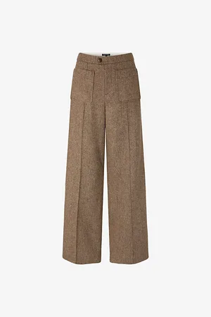 Soeur Womens Harry Straight-Leg High-Rise Wool Trousers