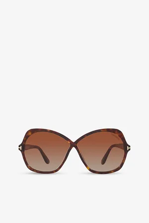 Tom Ford Womens Ft1013 Round-Frame Acetate Sunglasses