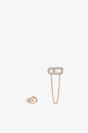 MESSIKA Move Uno 18ct Gold and Diamond Chain and Stud Earrings