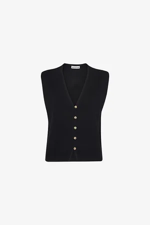Whistles Womens Bailey Button-Through Cotton-Blend Tank