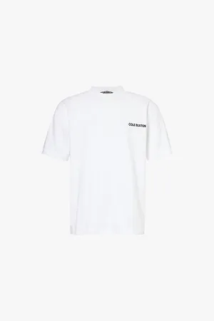 Cole Buxton Mens Sportswear Brand-Print Relaxed-Fit Cotton-Jersey T-Shirt