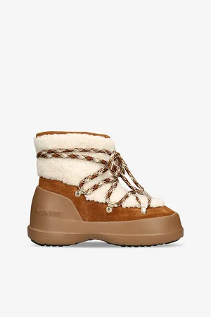 Moon Boot Womens Luna Lace-Up Shearling Ankle Boots