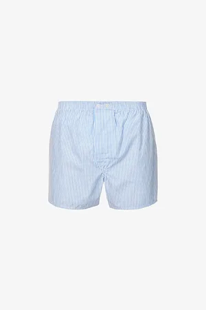 DEREK ROSE Mens James Striped-Pattern Classic-Fit Cotton Boxer Briefs