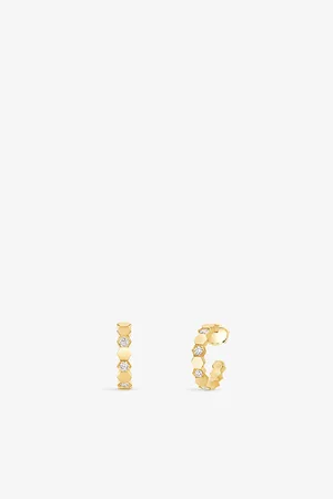 CHAUMET Bee De 18ct Yellow-Gold and 0.41ct Brilliant-Cut Diamond Hoop Earrings