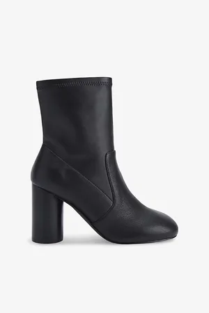 Kurt Geiger Womens Langley Eagle-Embellished Heeled Leather Ankle Boots