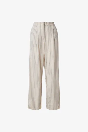 By Malina Womens Carlotta Wide-Leg High-Rise Linen Trousers