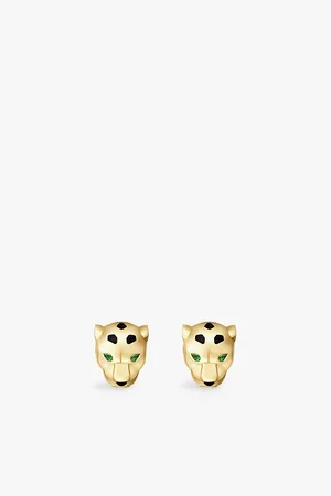 Cartier Panthère De 18ct Yellow-Gold Tsavorite, Garnets and Onyx Earrings