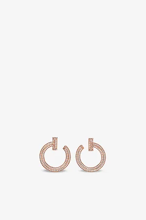 Tiffany & Co. T1 18ct Rose-Gold and 0.48ct Diamond Earrings