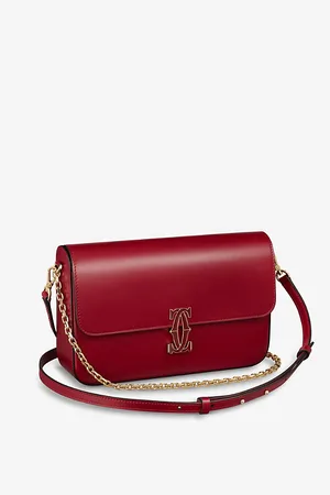 Cartier Womens C De Small Leather Shoulder Bag