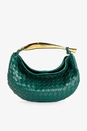 Bottega Veneta Womens Sardine Intrecciato-Weave Leather Top-Handle Bag