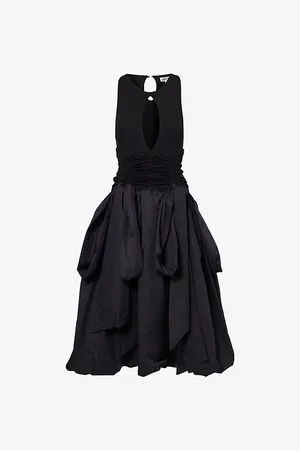 Amy Lynn Womens Bodhi Round-Neck Stretch-Cotton Midi Dress