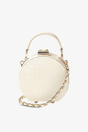 ASPINAL OF LONDON Womens Hat Box Mini Croc-Embossed Leather Cross-Body Bag