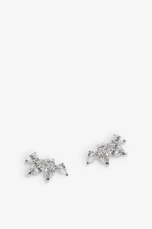 CARAT* London Womens Kira Sterling and Cubic Zirconia Earrings