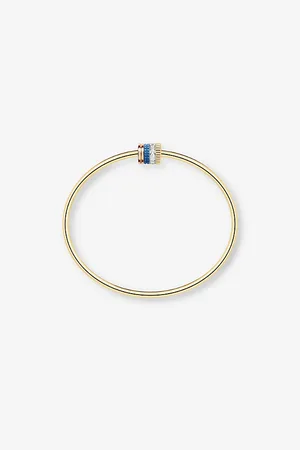 Boucheron Mens Quatre Blue-Edition 18ct Yellow, White and Rose-Gold, 0.11ct Diamond and Ceramic Bracelet