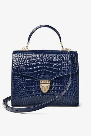 ASPINAL OF LONDON Womens Mayfair Croc-Embossed Leather Top-Handle Bag