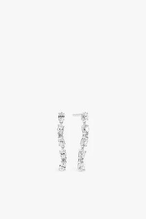 Sif Jakobs Womens Ellera Ovale Sette Sterling-Silver and Zirconia Drop Earrings