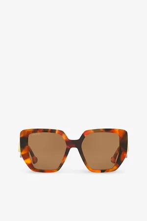 Gucci Womens Gc001595 Gg0956S Rectangle-Frame Acetate Sunglasses