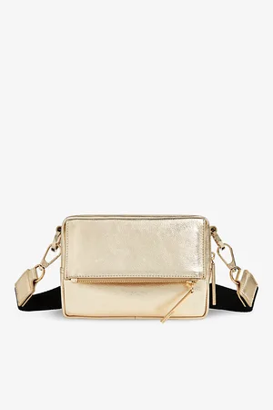 Whistles Womens Bibi Metallic-Leather Cross-Body Bag