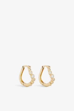 Mateo Wave 14ct Yellow-Gold and Diamond Earrings