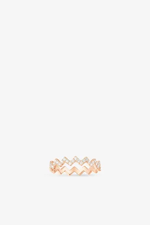 APM Monaco Womens Up and Down Rose-Alloy and Cubic-Zirconia Ring