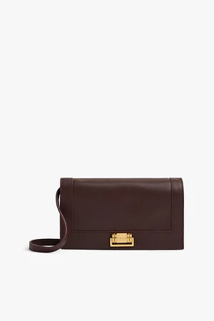 Reiss Womens Sariah Logo-Engraved Leather Shoulder Bag