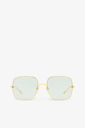 Gucci Womens Gc002133 Gg1434S Square-Frame Metal Sunglasses
