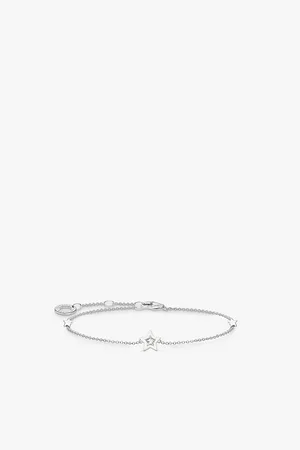 Thomas Sabo Womens Star-Embellished 925 Sterling-Silver and Cubic Zirconia Charm Bracelet