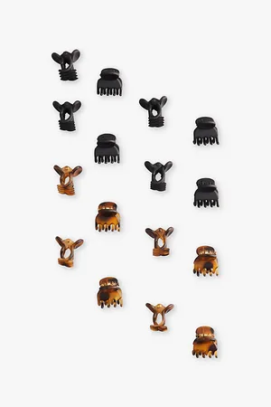 KITSCH Mini Set Of Sixteen Plastic Claw Clips