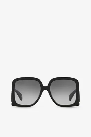 Gucci Womens Gc002056 Gg1326S Rectangle-Frame Acetate Sunglasses
