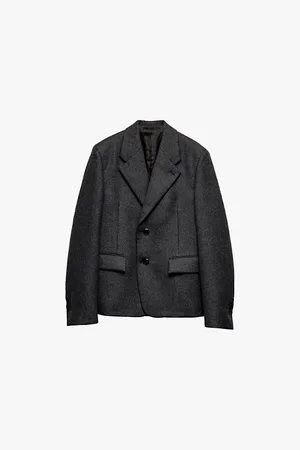 Prada Mens Single-Breasted Notched-Lapel Wool Jacket