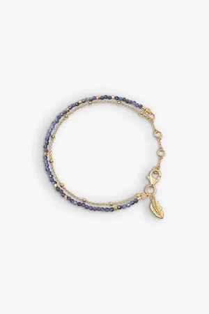 ASTLEY CLARKE Womens Biography Feahter-Charm Iolite 18ct Gold-Vermeil Bracelet