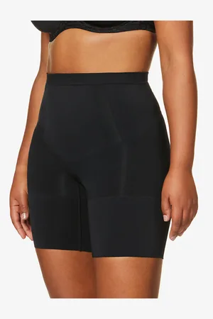 Spanx Womens Oncore Mid-Thigh High-Rise Stretch-Jersey Shorts