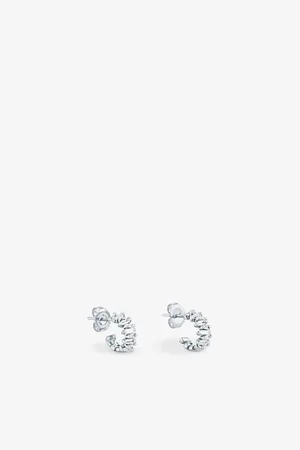 Suzanne Kalan Classic 18ct White-Gold and 0.46 Carat Diamond Hoop Earrings