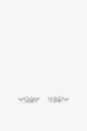 Suzanne Kalan Firework 18ct White-Gold and 0.6ct Diamond Earrings