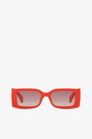 Gucci Womens Gg1325S Rectangle-Frame Acetate Sunglasses