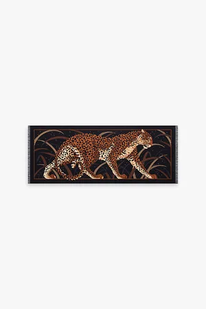 Cartier Womens Panther In The Jungle Cashmere and Silk-Blend Scarf