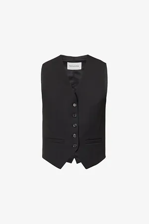 Frankie Shop Womens Gelso V-Neck Woven Waistcoat