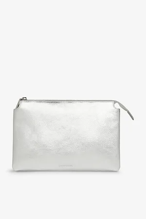 Whistles Womens Elita Metallic Leather Clutch Bag