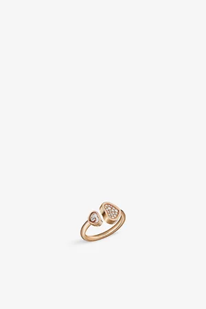 Chopard Happy Hearts 18ct Rose-Gold and 0.22ct Round-Cut Diamond Ring