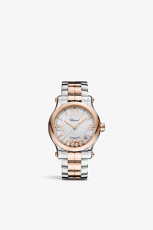 Chopard 278559-6009 Happy Sport 18ct Rose Gold, Stainless-Steel and 0.35ct Diamond Self-Winding Mechanical Watch