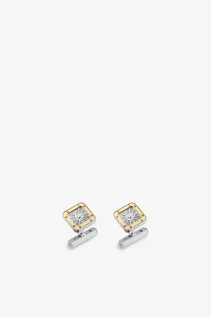 Cartier Mens Santos De Yellow-Gold and Sterling Silver Cufflinks