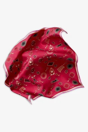 Cartier Womens Diabolo De Motif-Print Silk Scarf 90cm x 90cm